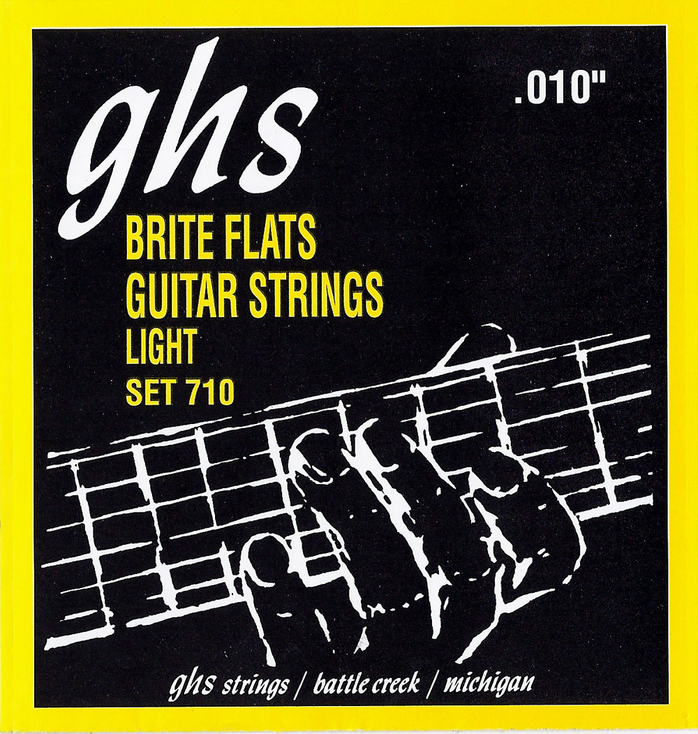 GHS Brite Flats - 710 - Electric Guitar String Set, Light, .010-.046