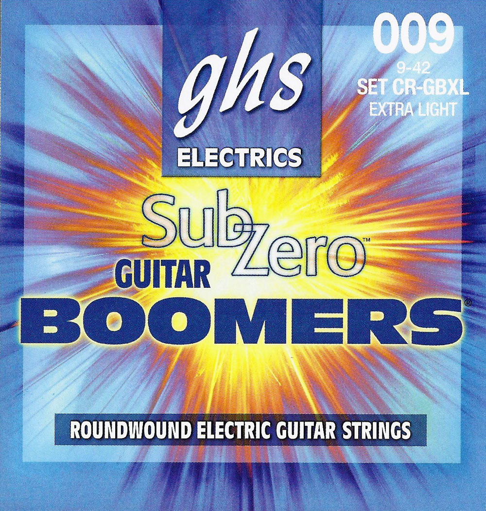 GHS Sub Zero Boomers - CR-GBXLElectric Guitar String Set, Extra Light, .009-.042
