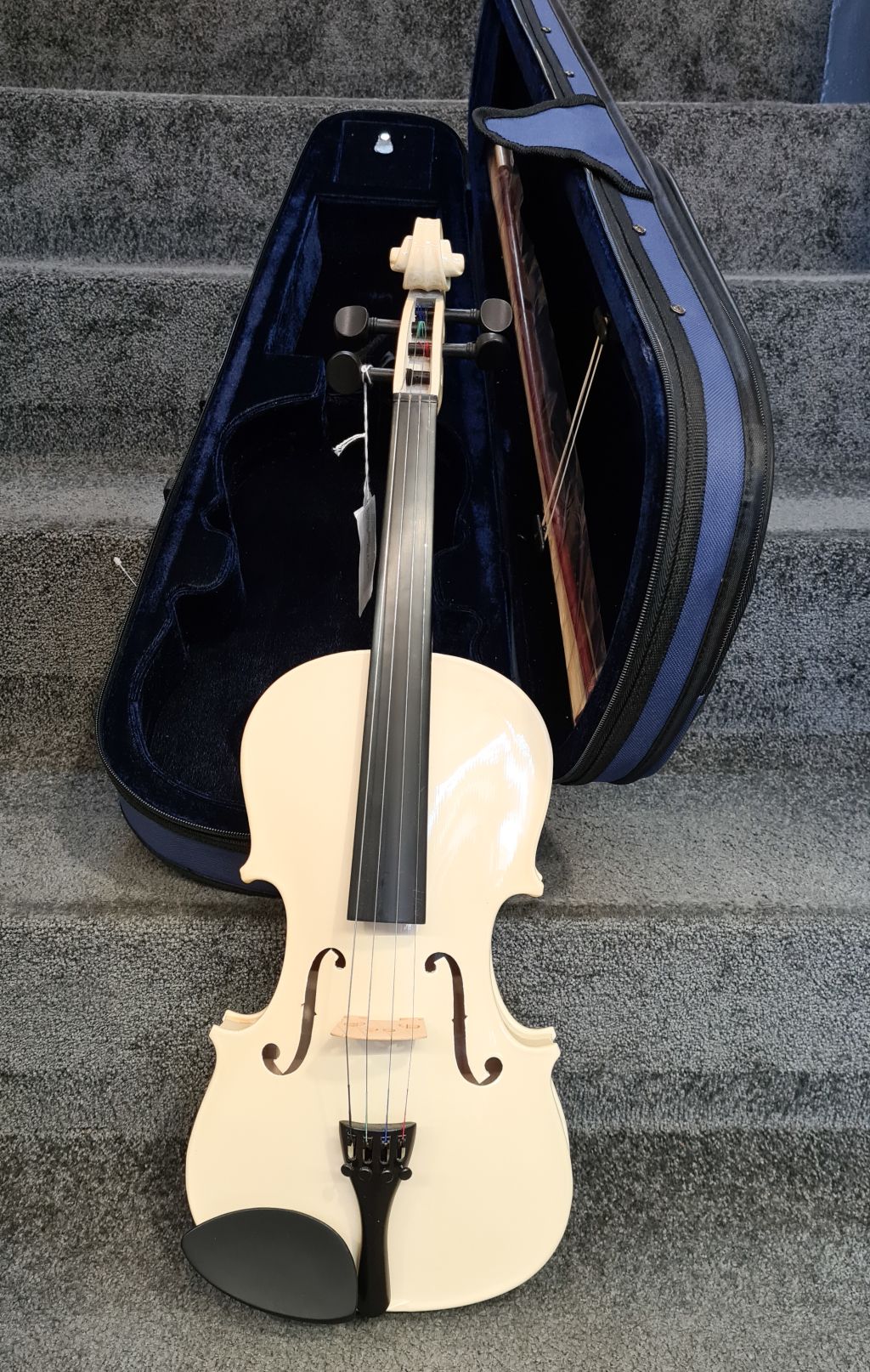 Violinset 4/4, Geigen-Set, elfenbein-farbig