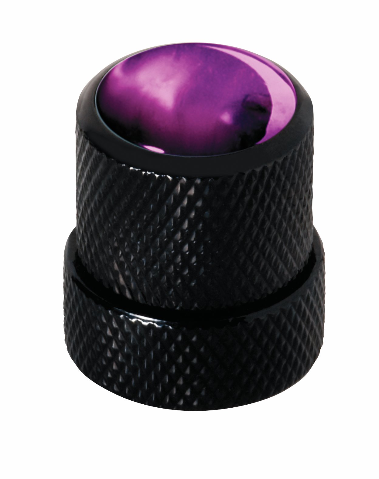 Framus & Warwick - Stacked Potentiometer Dome Knob, Purple Perloid, Cap - Black