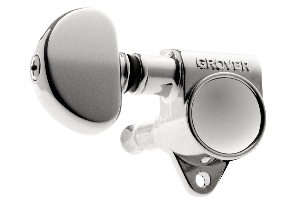 Grover 102-18C Original Rotomatics with 18:1 Gear Ratio - Single Guitar Machine Head, 1 Piece, Treble Side (Right) - Chrome