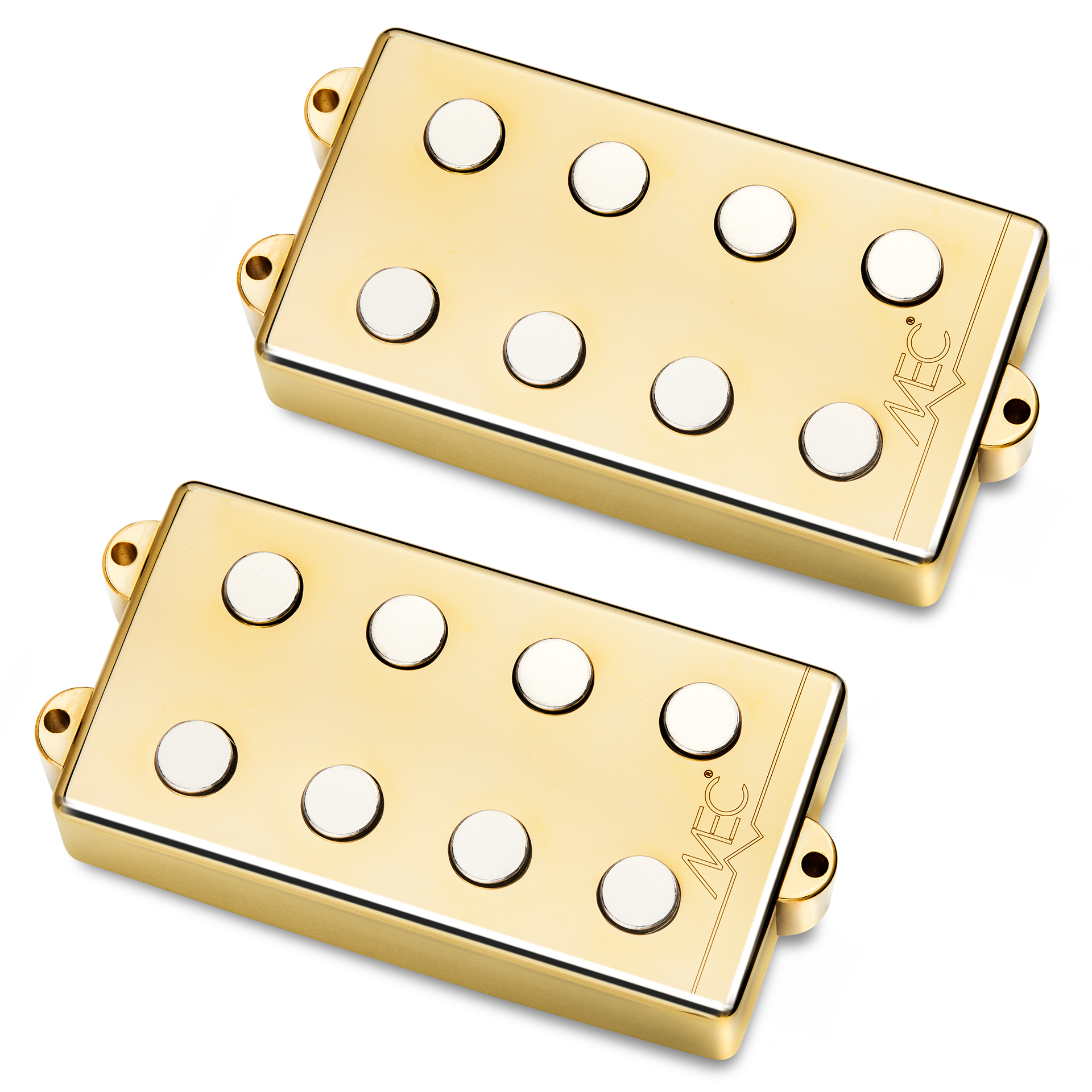 MEC Passive MM-Style Bass Pickup Set, Metal Cover, 4-String - Gold