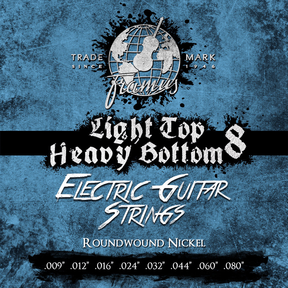 Framus Blue Label Electric Guitar String Set, Nickel-Plated Steel - 8-String Light Top Heavy Bottom (LTHB), .009"-.080"