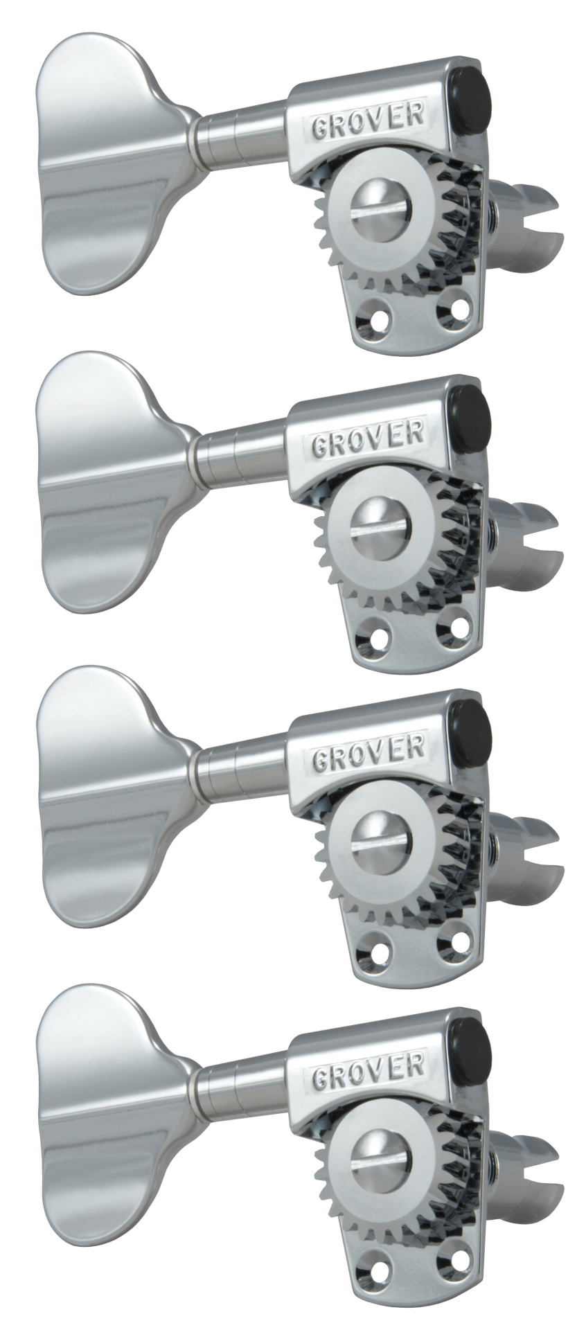 Grover 145CL4 Titan Electric Bass Machines - Bass Machine Heads, 4-in-Line, Lefthand, Treble Side (Right) - Chrome