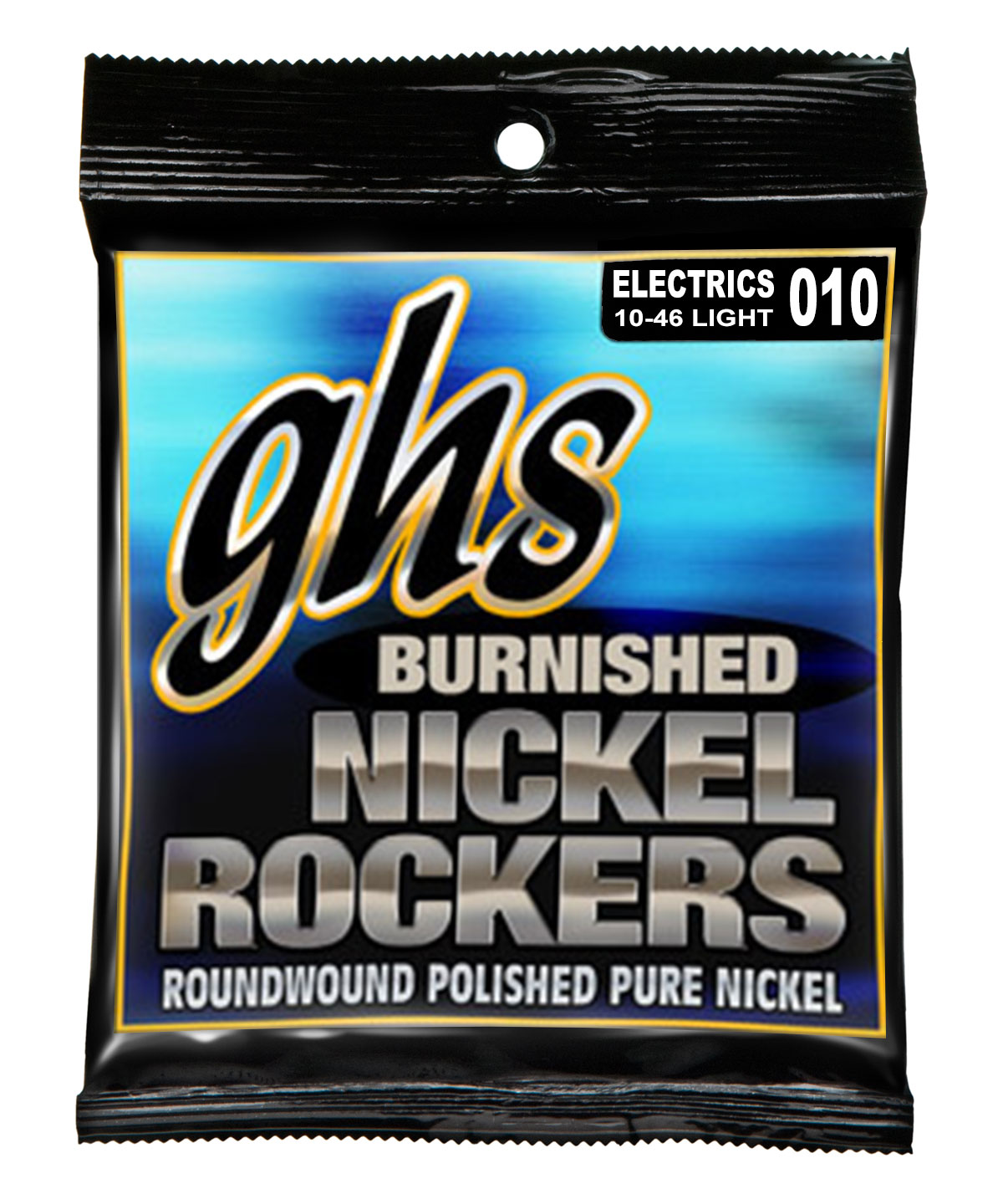 GHS Burnished Nickel Rockers - BNR-L - Electric Guitar String Set, Light, .010-.046