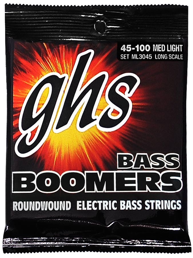 GHS Bass Boomers - ML3045 - Bass String Set, 4-String, Medium Light, .045-.100