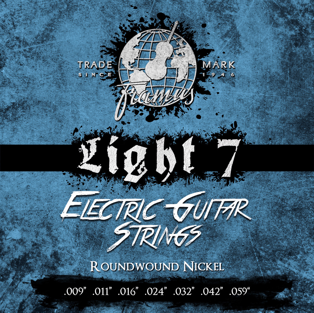 Framus Blue Label Electric Guitar String Set, Nickel-Plated Steel - 7-String Light, .009"-.059"