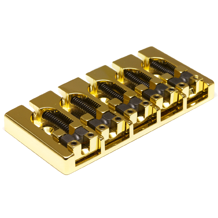 Ghost PN-8370-G5 - Loaded Hipshot A Style Bass Bridge, 5-String - Gold