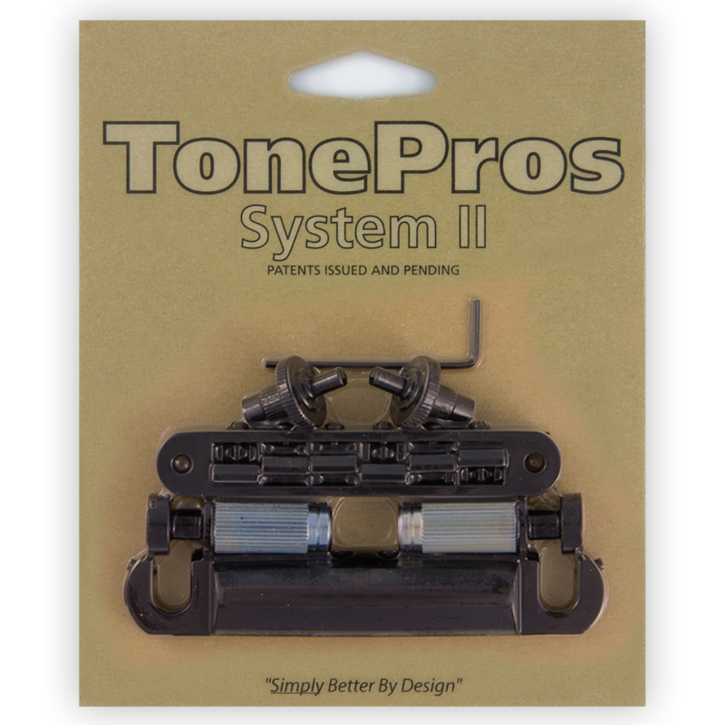 TonePros LPS02 B - Standard Tune-O-Matic Bridge and Tailpiece Set (Small Posts) - Black
