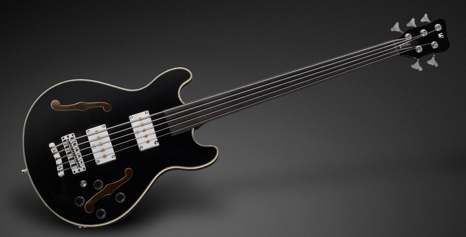 Warwick RockBass Star Bass, 5-String, Fretless - Solid Black High Polish