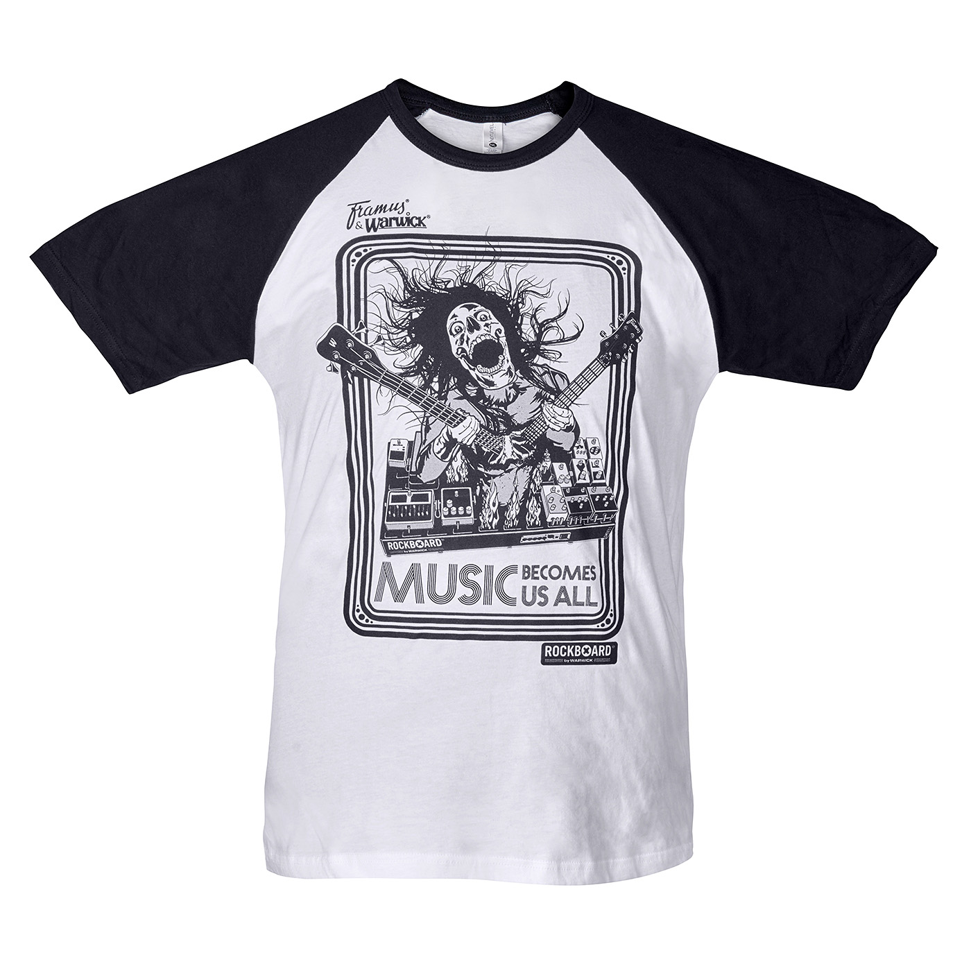 RockBoard Promo - Screamer Baseball T-Shirt White/Black - Size L