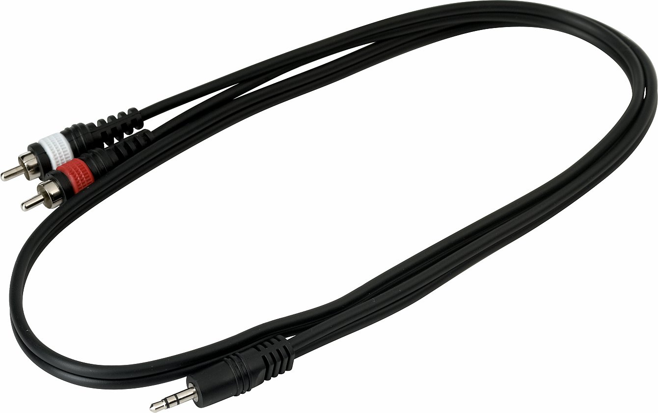RockCable Patch Cable - 2 x RCA to TRS Jack (3.5 mm / 1/8") - 1 m / 3.3 ft