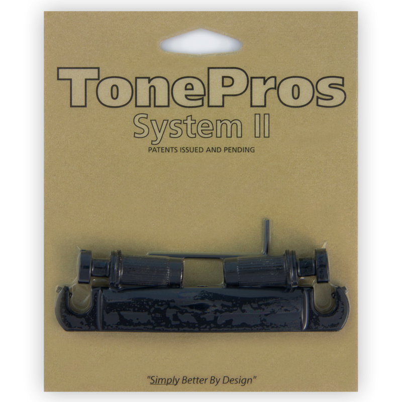 TonePros T7Z B - 7-String Metric Tailpiece (Locking Stop Bar) - Black