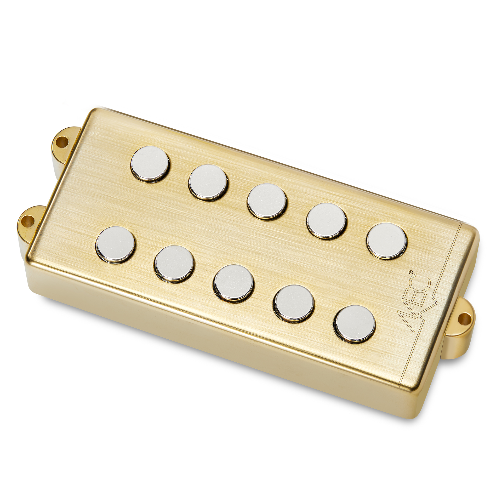 MEC Passive MM-Style Bass Pickup, Metal Cover, 5-String, Neck - Brushed Gold