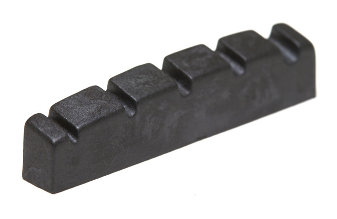 Black TUSQ XL PT-1412-00 - Slotted Bass Nut, 5-String (1/4" Thick) - Electric, Flat