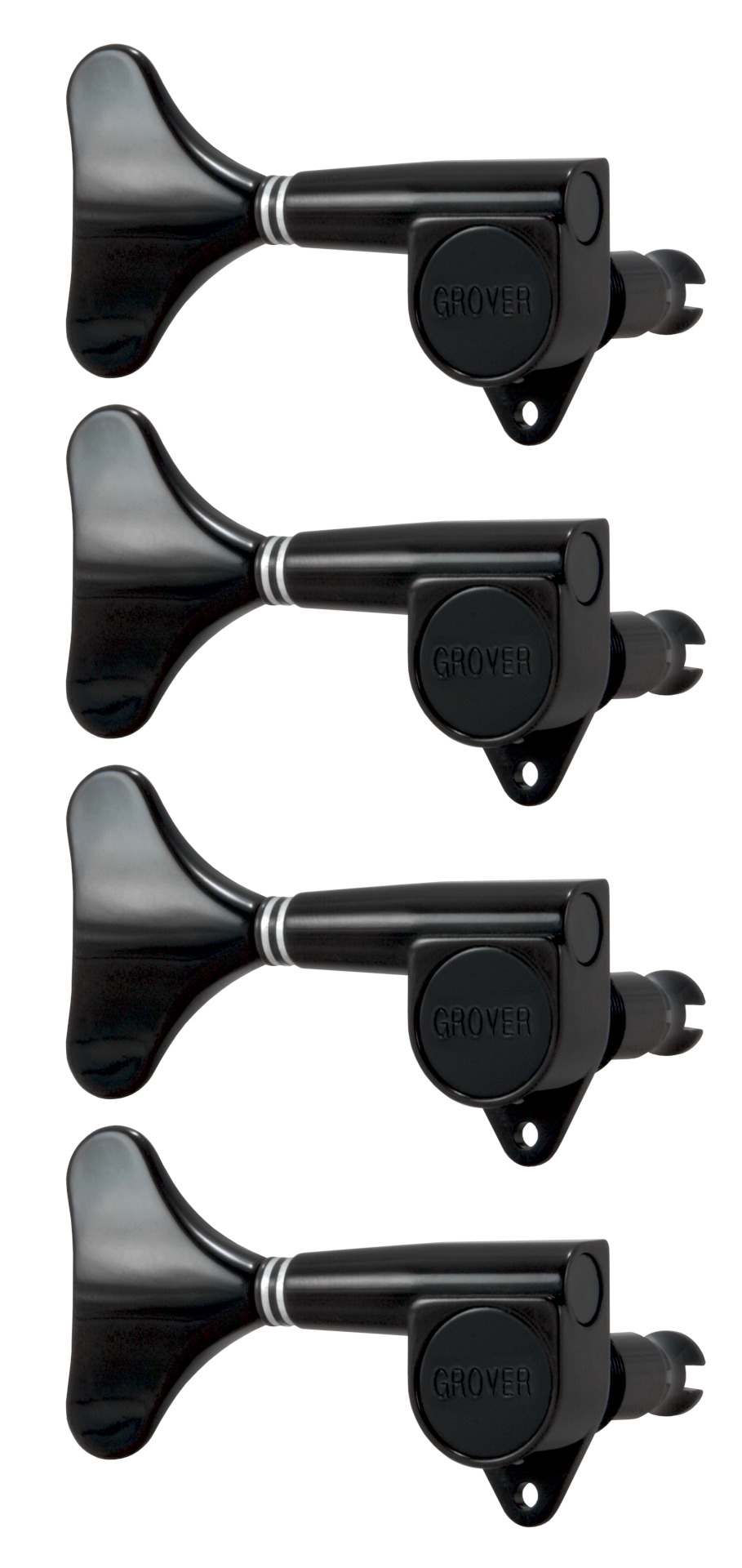 Grover 144BCL4 Mini Bass Machines - Bass Machine Heads, 4-in-Line, Lefthand, Treble Side (Right) - Black Chrome
