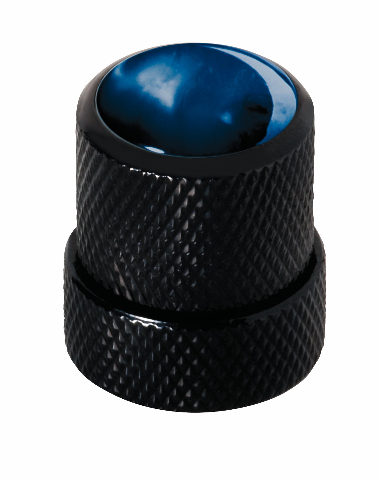 Framus & Warwick - Stacked Potentiometer Dome Knob, Blue Perloid, Cap - Black