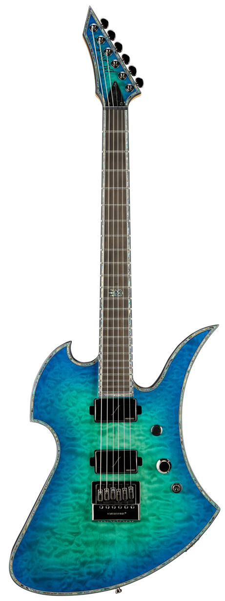 B.C. Rich Mockingbird Extreme Exotic with Evertune Bridge - Quilted Maple Top, Cyan Blue