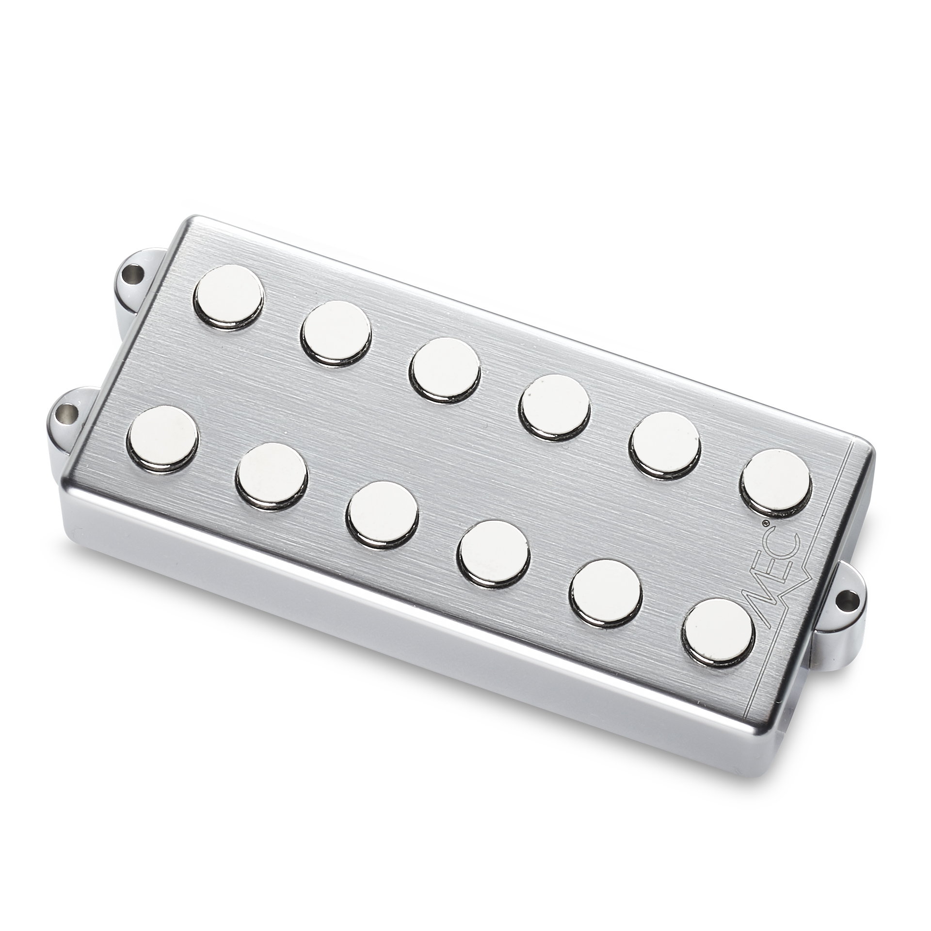 MEC Passive MM-Style Bass Pickup, Metal Cover, 6-String, Neck - Brushed Chrome