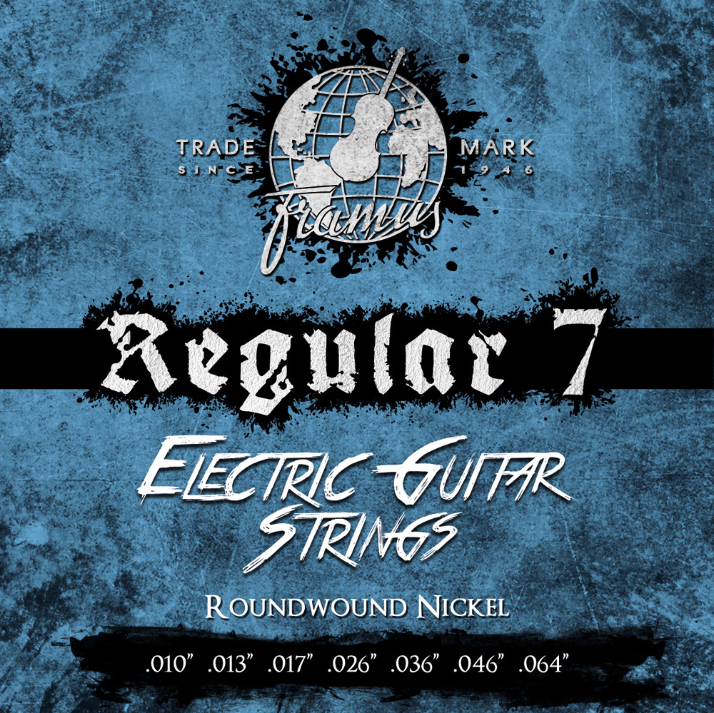 Framus Blue Label Electric Guitar String Set, Nickel-Plated Steel - 7-String, Regular, .010"-.064"