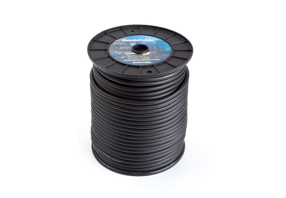 RockCable Speaker Cable Roll (Coaxial, 2x4 mm), 100 m / 328 ft - Black