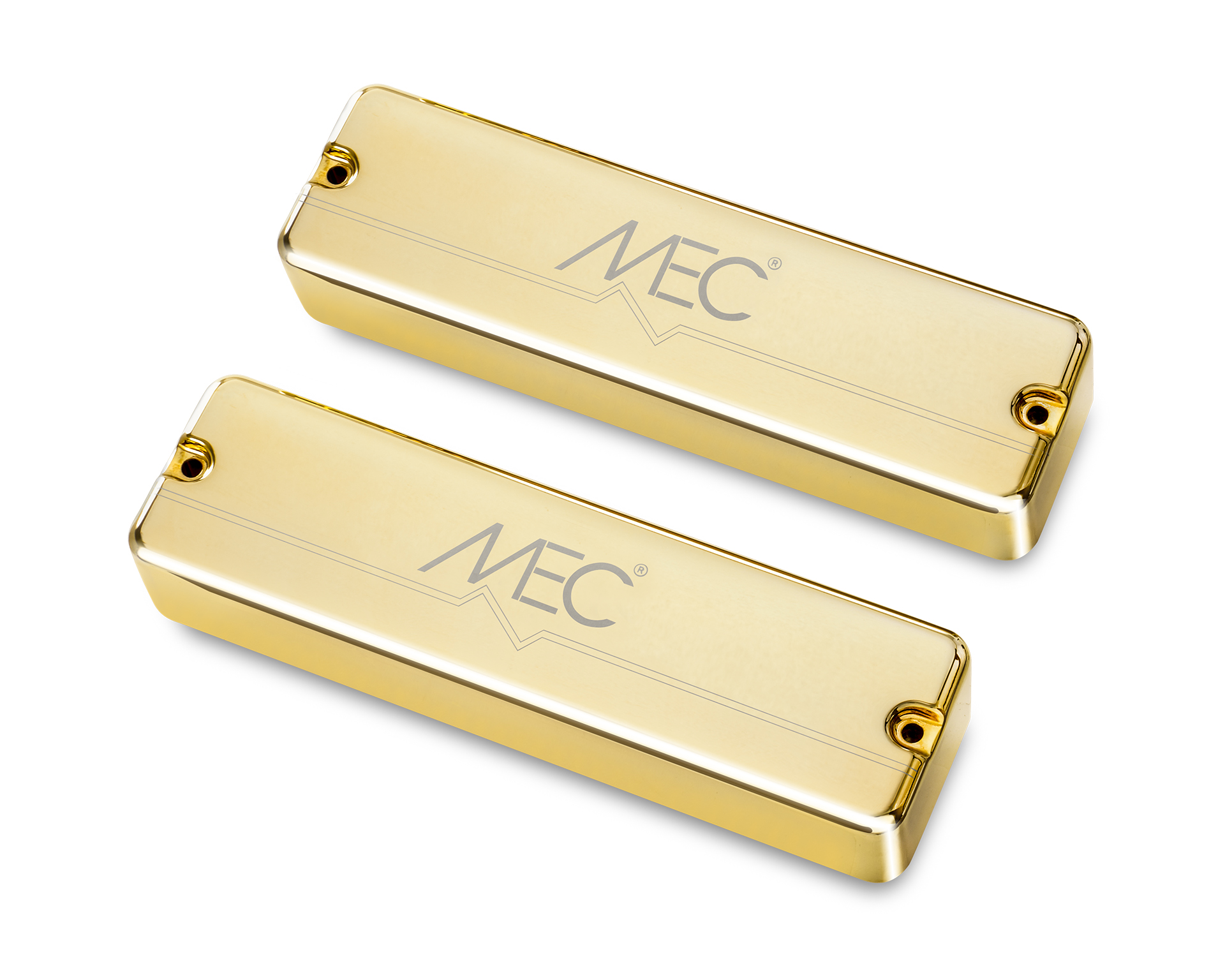 MEC Active Soapbar Humbucker Bass Pickup Set, Metal Cover, 6-String - Gold