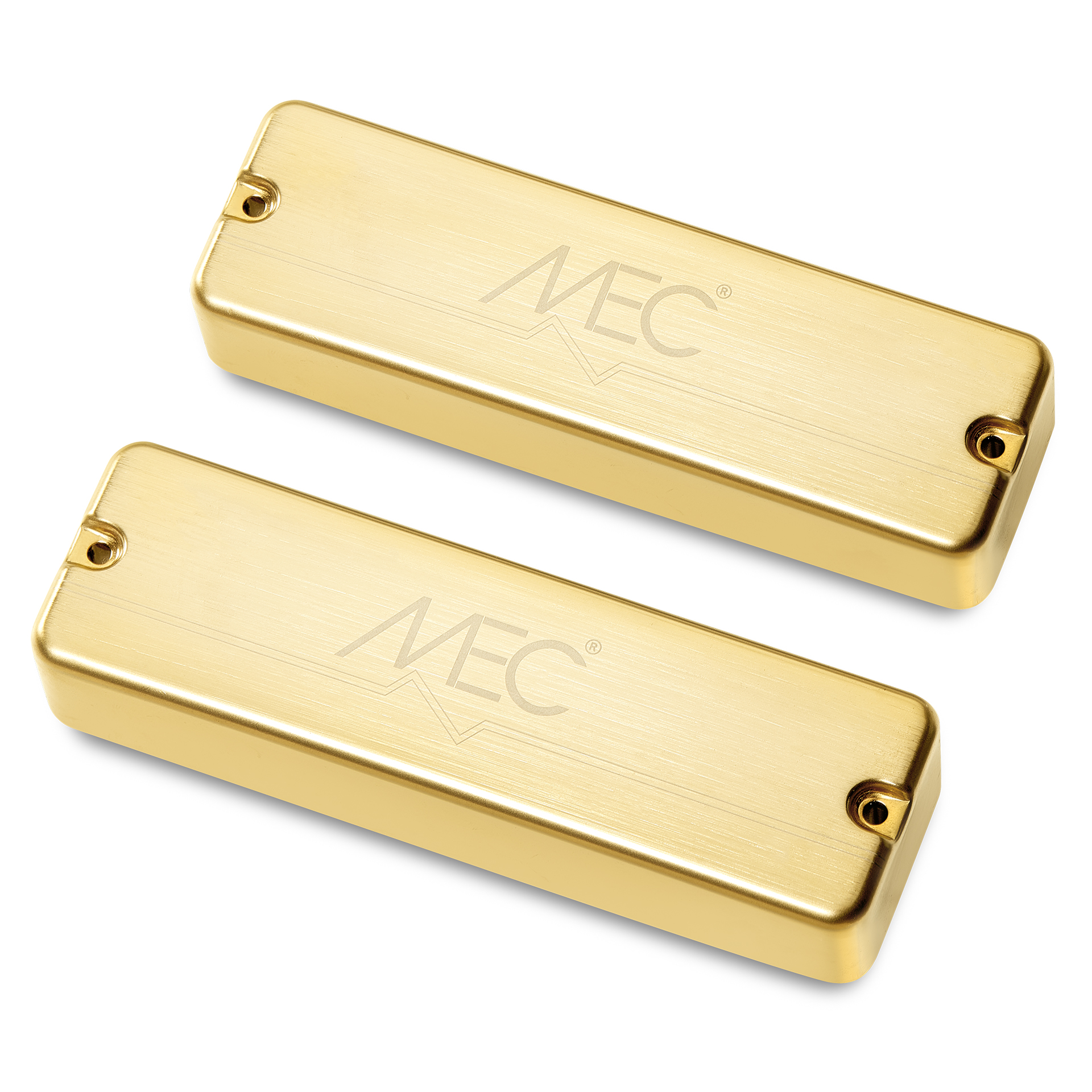 MEC Active Soapbar Humbucker Bass Pickup Set, Metal Cover, 5-String - Brushed Gold
