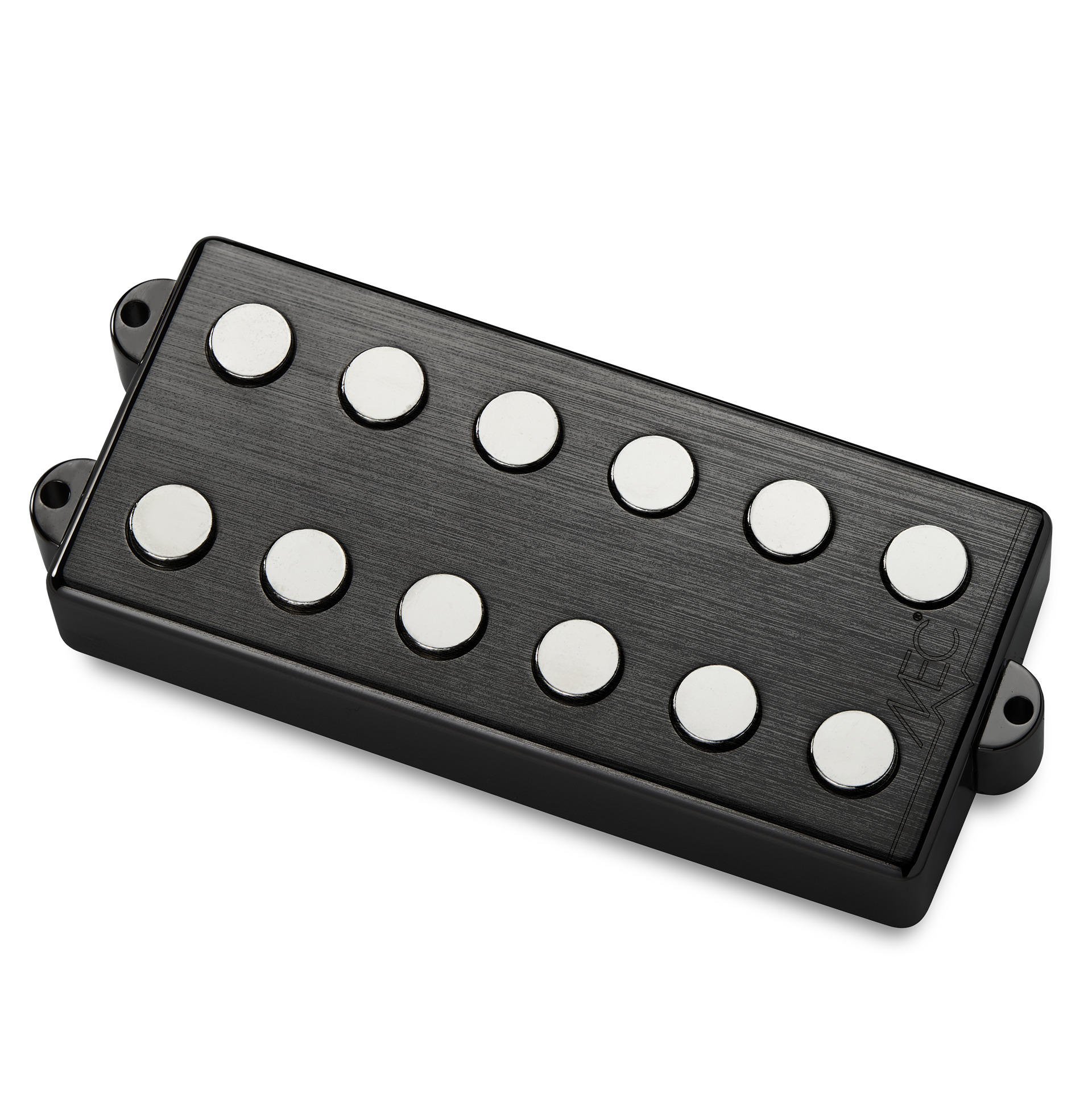 MEC Passive MM-Style Bass Pickup, Metal Cover, 6-String, Neck - Brushed Black Chrome