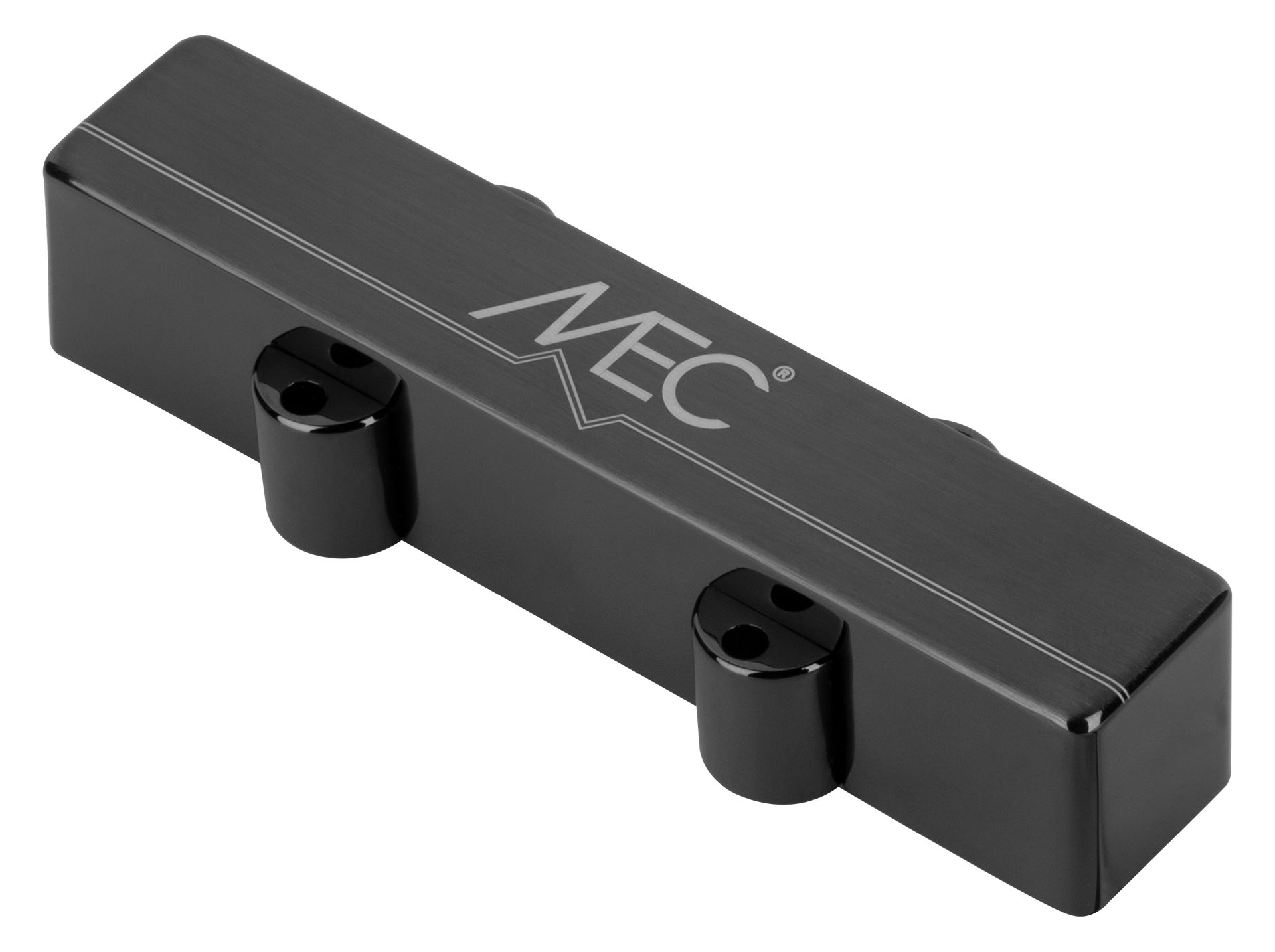 MEC Active J-Style Bass Pickup (Long), Metal Cover, 4-String Bridge / 5-String Neck & Bridge - Brushed Black Chrome