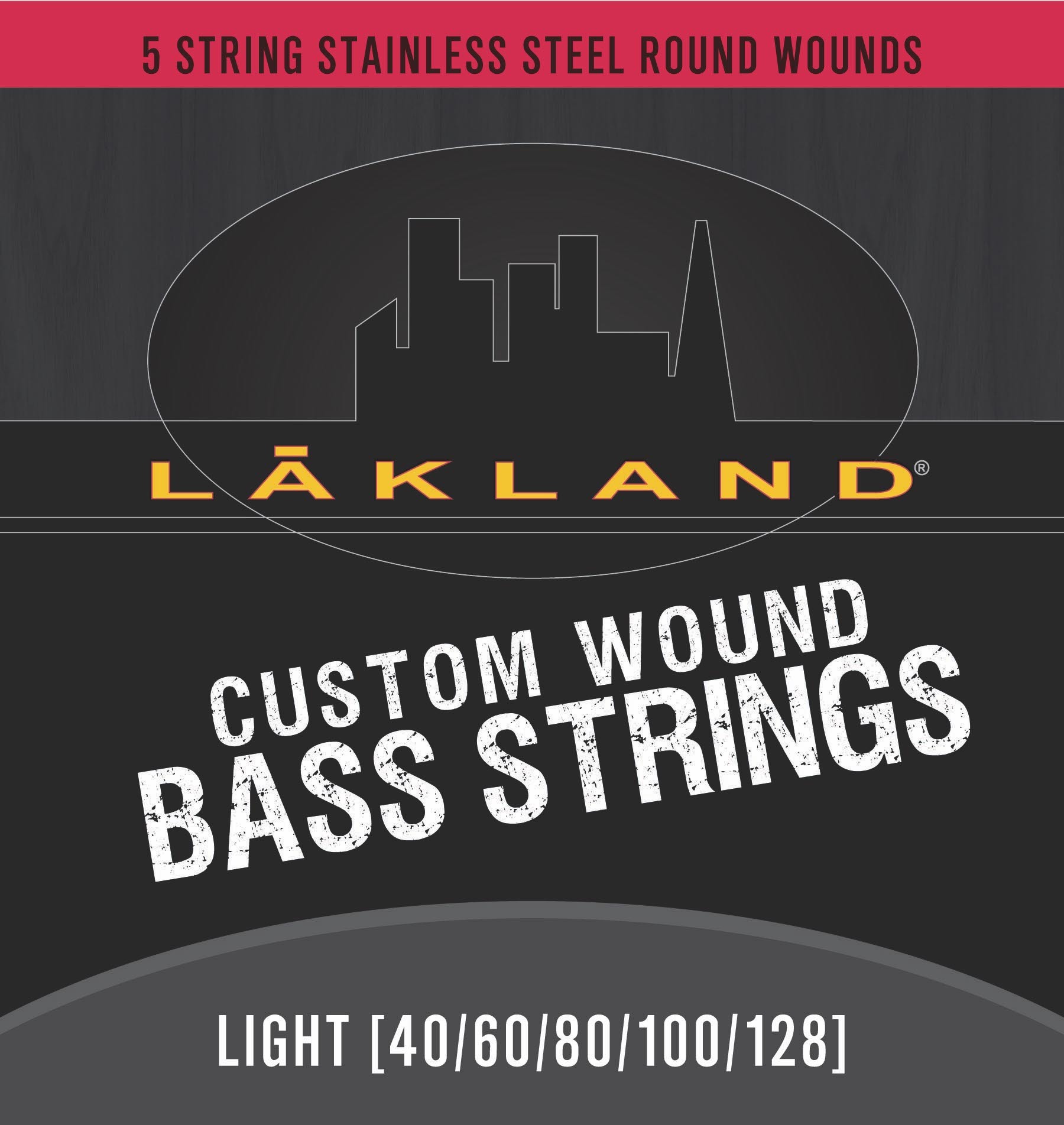 Lakland Custom Wound Stainless Steel - Electric Bass String Set, 5-String, Light, .040-.128