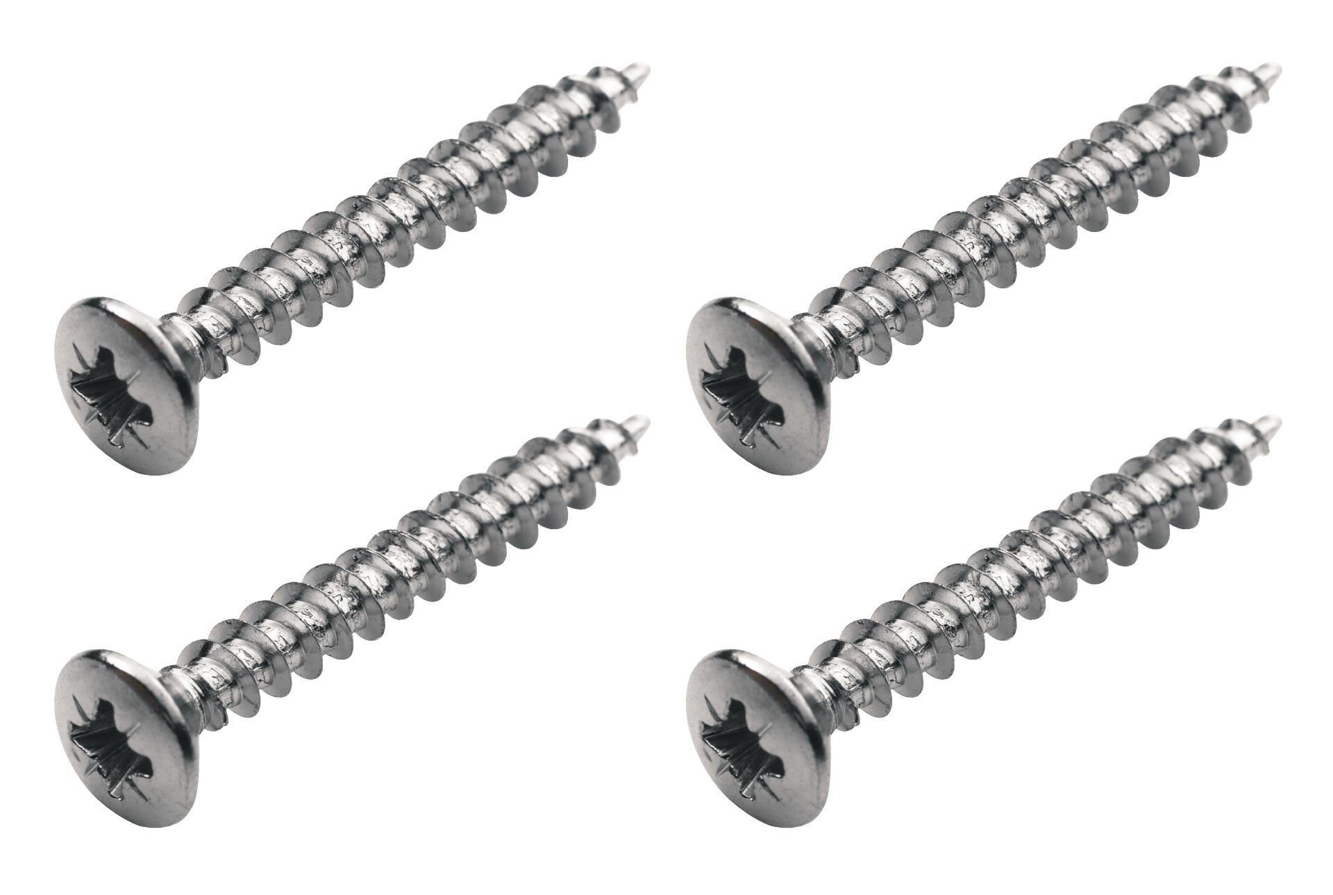 Framus & Warwick Parts - Screws for Bolt-On Necks, Strap Buttons and Warwick Tailpieces, 35 mm, 4 pcs. - Chrome