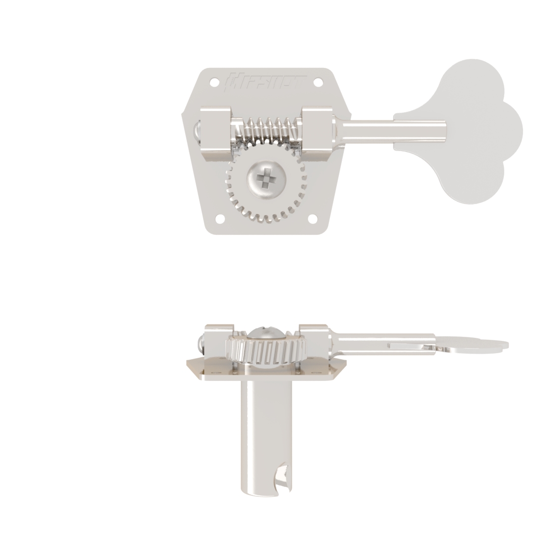 Hipshot HB3 - Bass Tuning Machine, for pre-CBS F- Style, Reverse Winding, Bass Side - Nickel