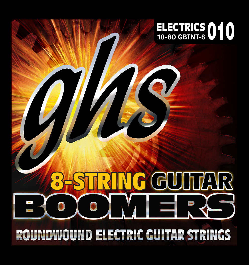 GHS Guitar Boomers  - GB8TNT - Electric Guitar String Set, 8-String, Thin and Thick, .010/080
