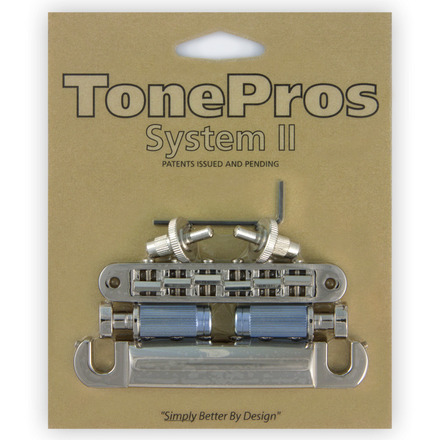 TonePros LPS02 N - Standard Tune-O-Matic Bridge and Tailpiece Set (Small Posts) - Nickel