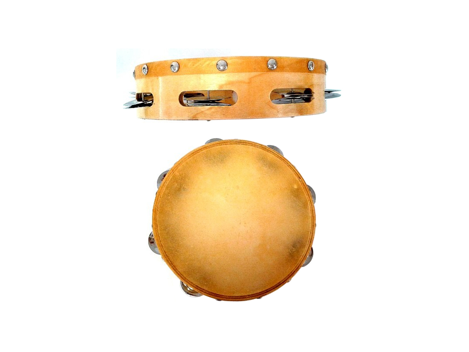 BERGEN Tambourin mit Schellen, Naturfell, 20 cm