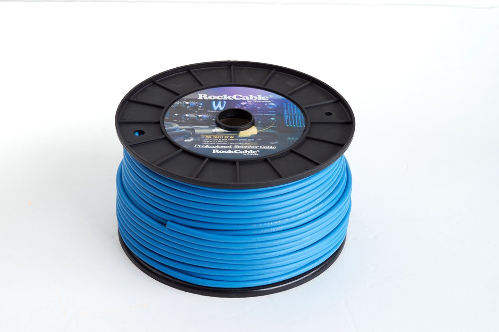 RockCable Speaker Cable Roll, Coaxial, diameter 7 mm / 9/32", 100 m / 328 ft. - Blue
