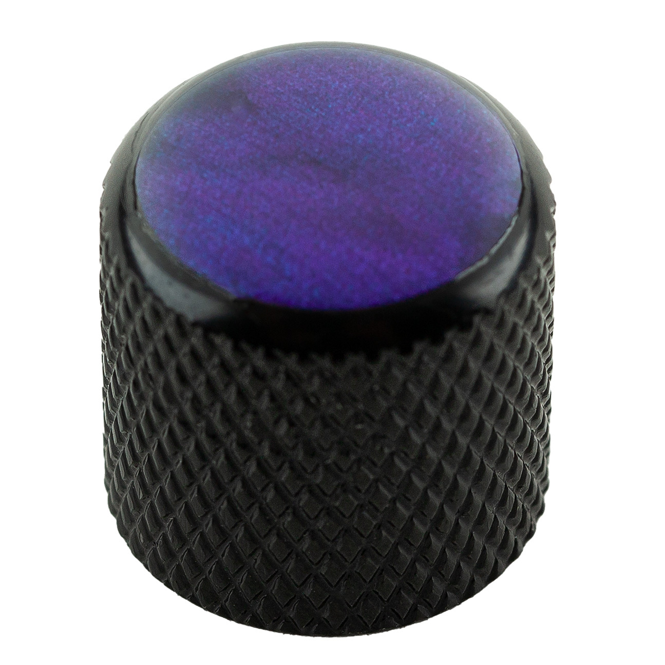 Framus & Warwick - Potentiometer Dome Knob, Purple Perloid, Cap - Black