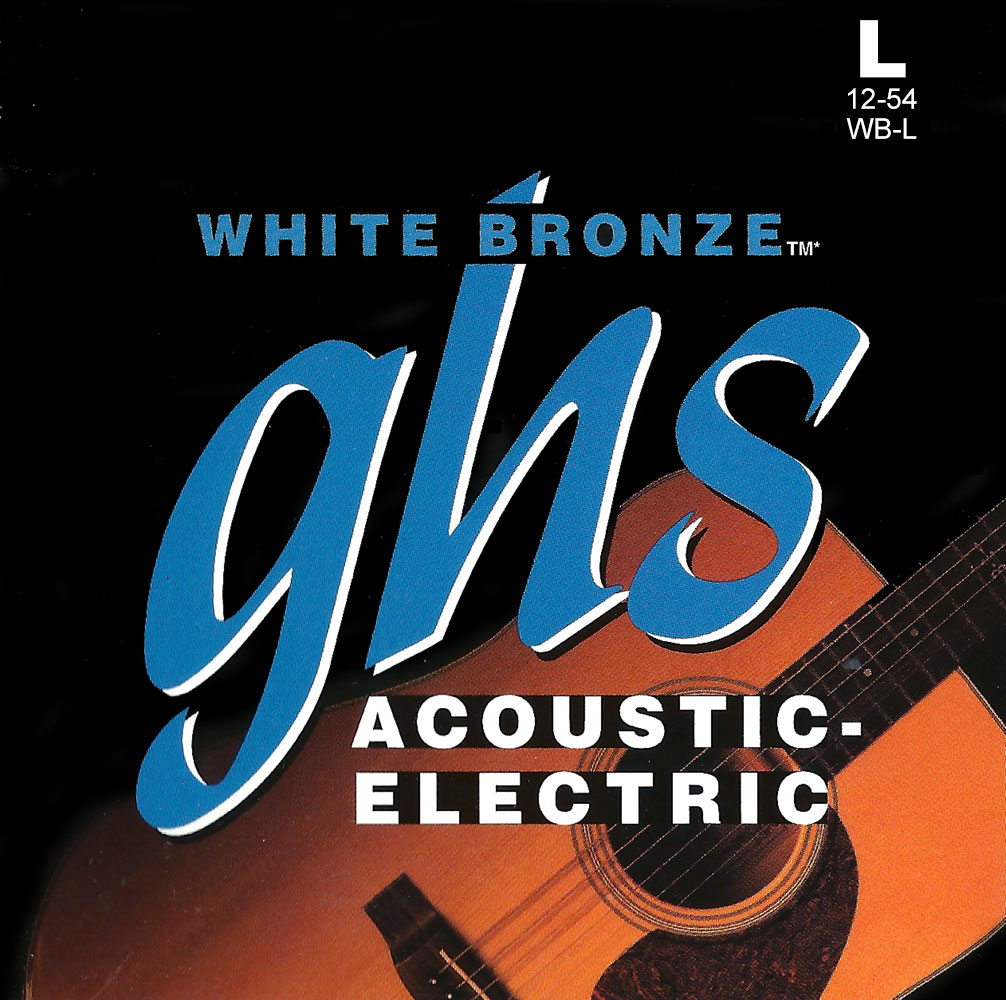 GHS White Bronze - WB-L - Acoustic/Electric Guitar String Set, Standard Light, .012-.054
