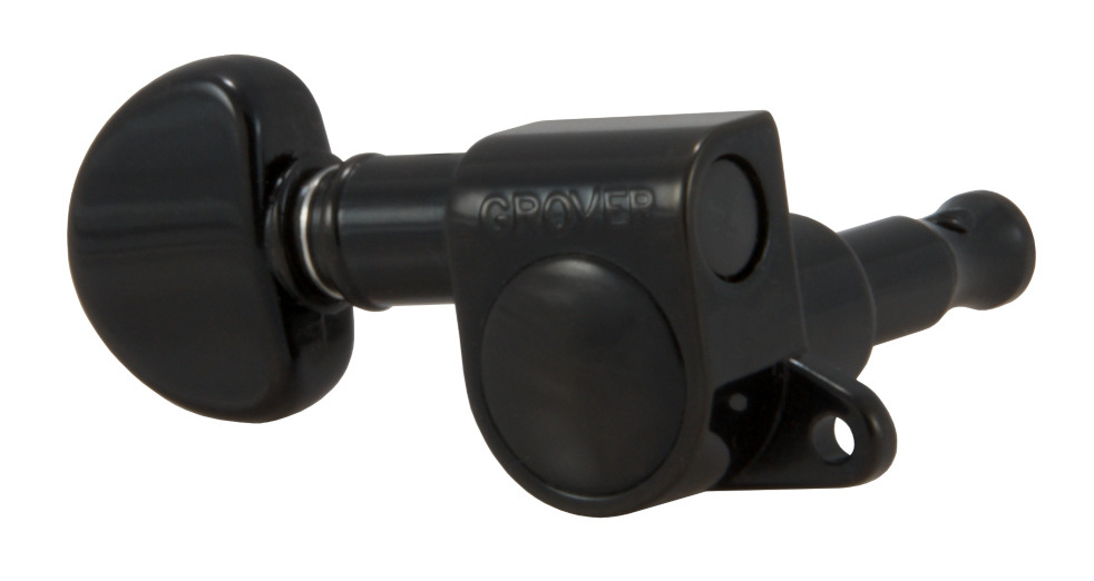 Grover 205BC Mini Rotomatics with Round Button - Single Guitar Machine Head, 1 Piece, Treble Side (Right) - Black Chrome