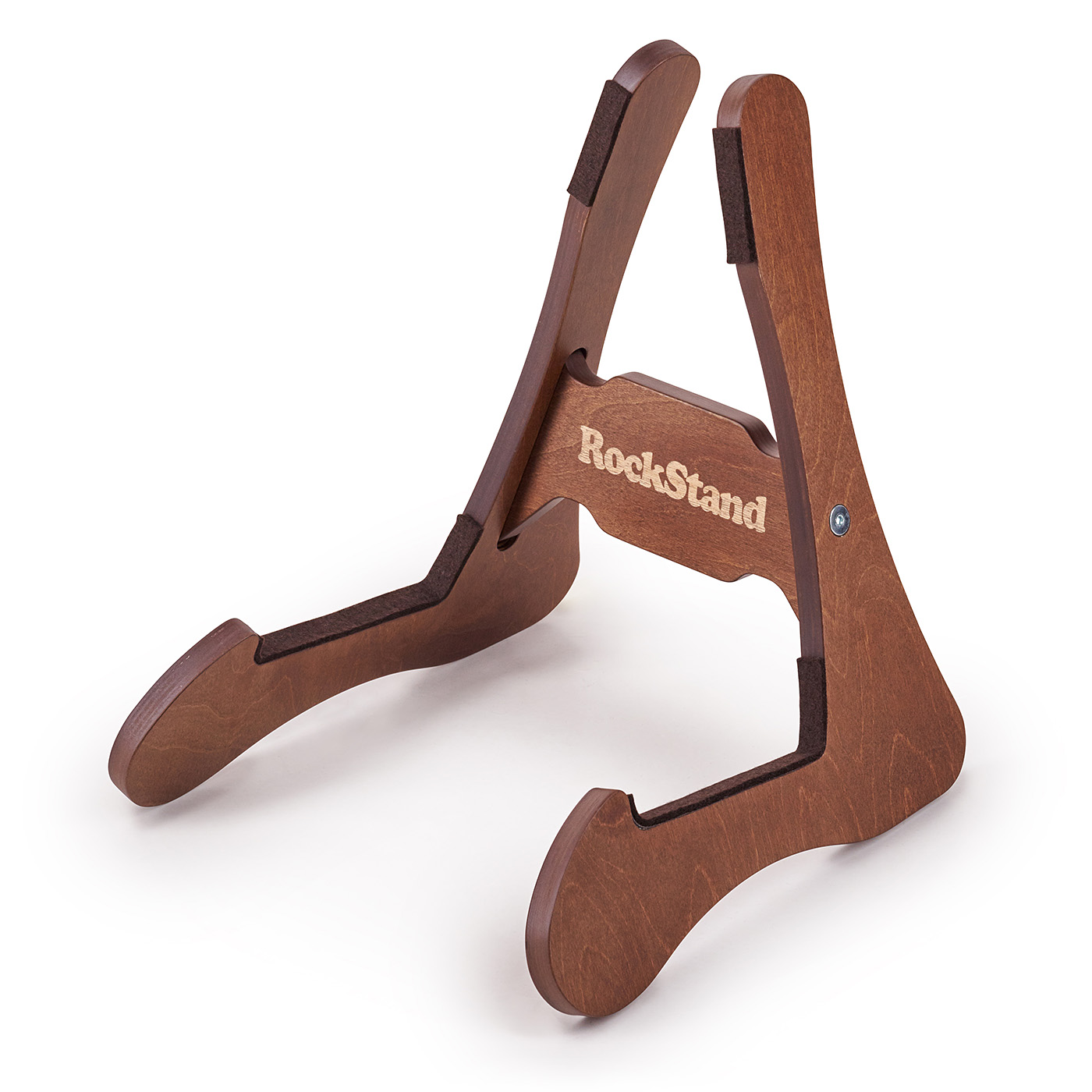 RockStand Ply Wood A-Frame Stand - for Acoustic Guitar & Bass - Dark Brown Finish
