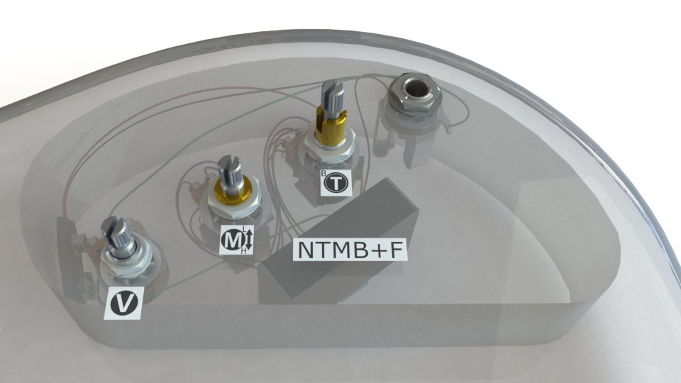 Bartolini NTMB+F 3-Band Preamp (HR-2.4/918), 3 Pots
