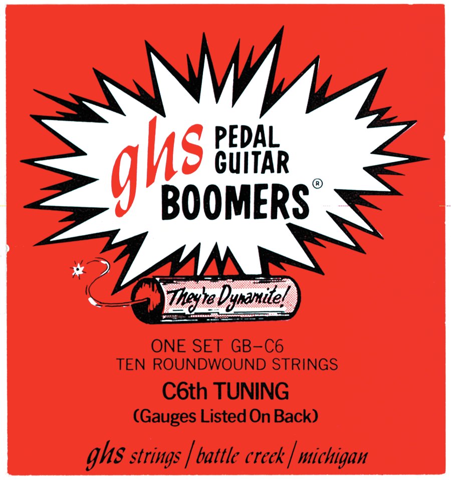GHS Pedal Steel Boomers - GB-C6 - Pedal Steel Guitar String Set, 10-Strings, C6 Tuning, .015-.070