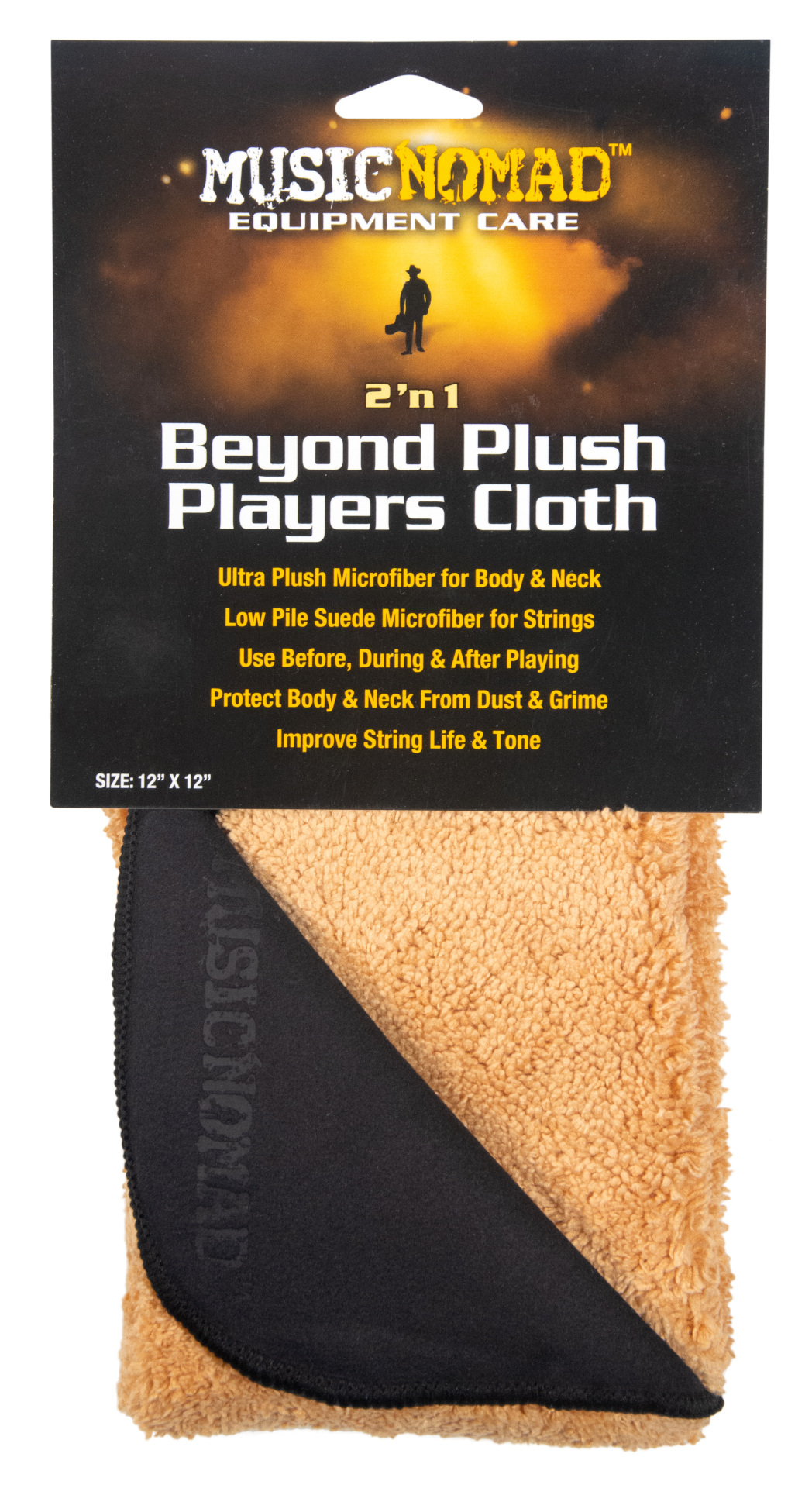 MusicNomad Two-In-One Beyond Plush Players Cloth (MN241) - Plush / Suede Microfiber Cloth, 30.4 x 30.4 cm (12" x 12")