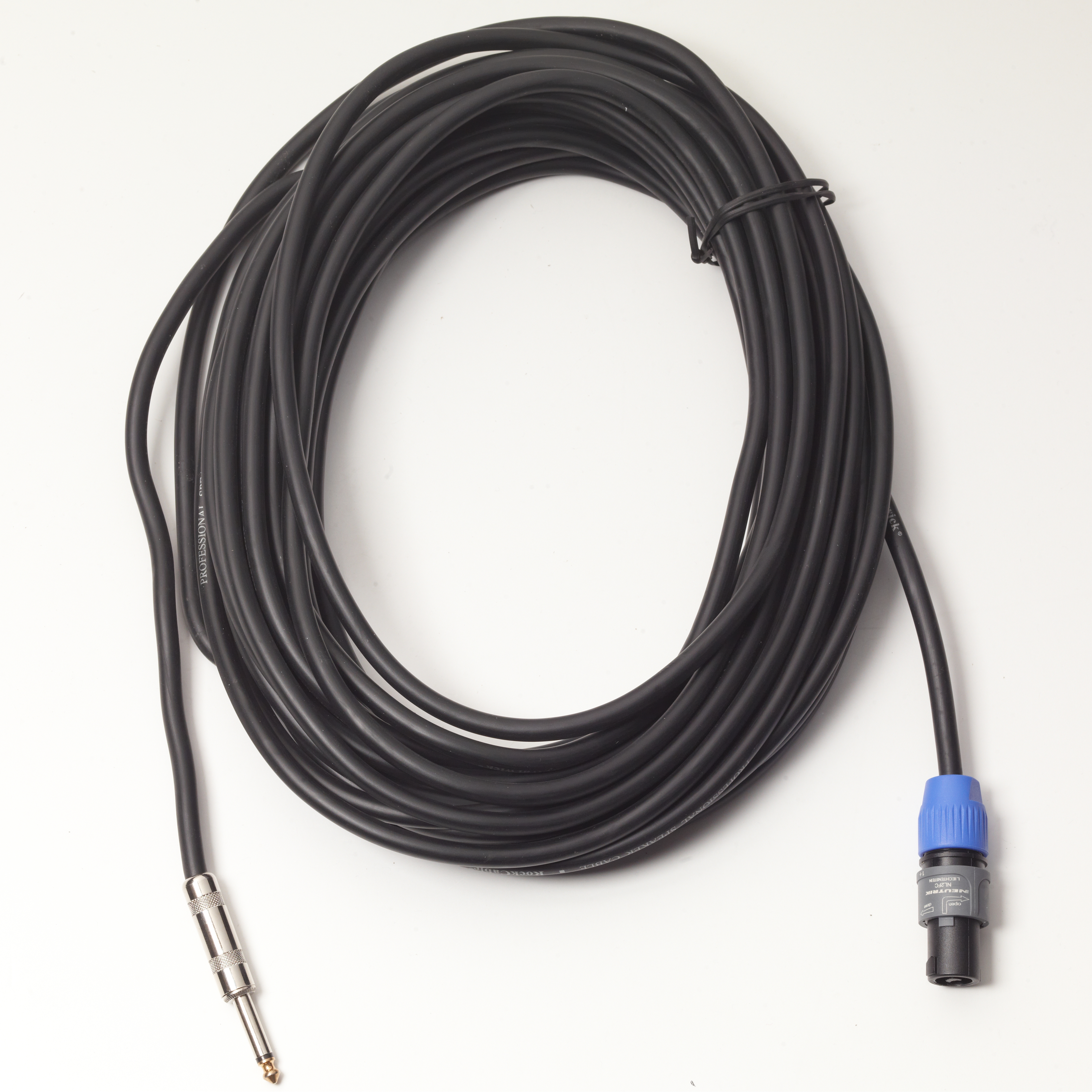 RockCable Speaker Cable - Speakon Plug (2-pole) / Straight TS (6.3 mm / 1/4") - 15 m / 49.2 ft