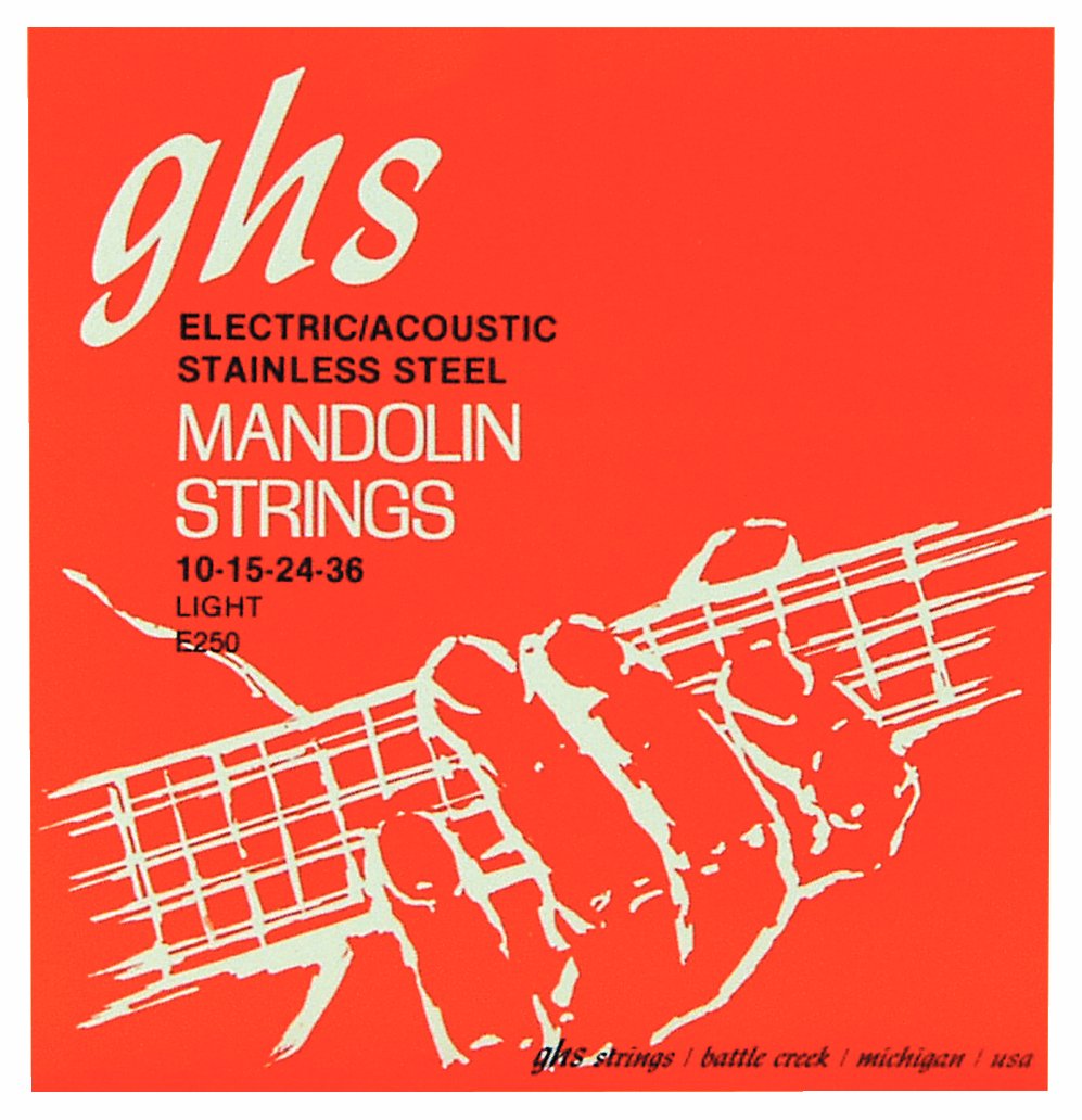 GHS Professional - E250 - Mandolin String Set, Loop End, Stainless Steel, Light, .010-.036