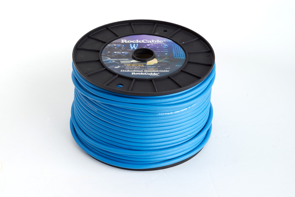 RockCable Speaker Cable Roll (Coaxial, 2x2.5 mm), 100 m / 328 ft - Blue