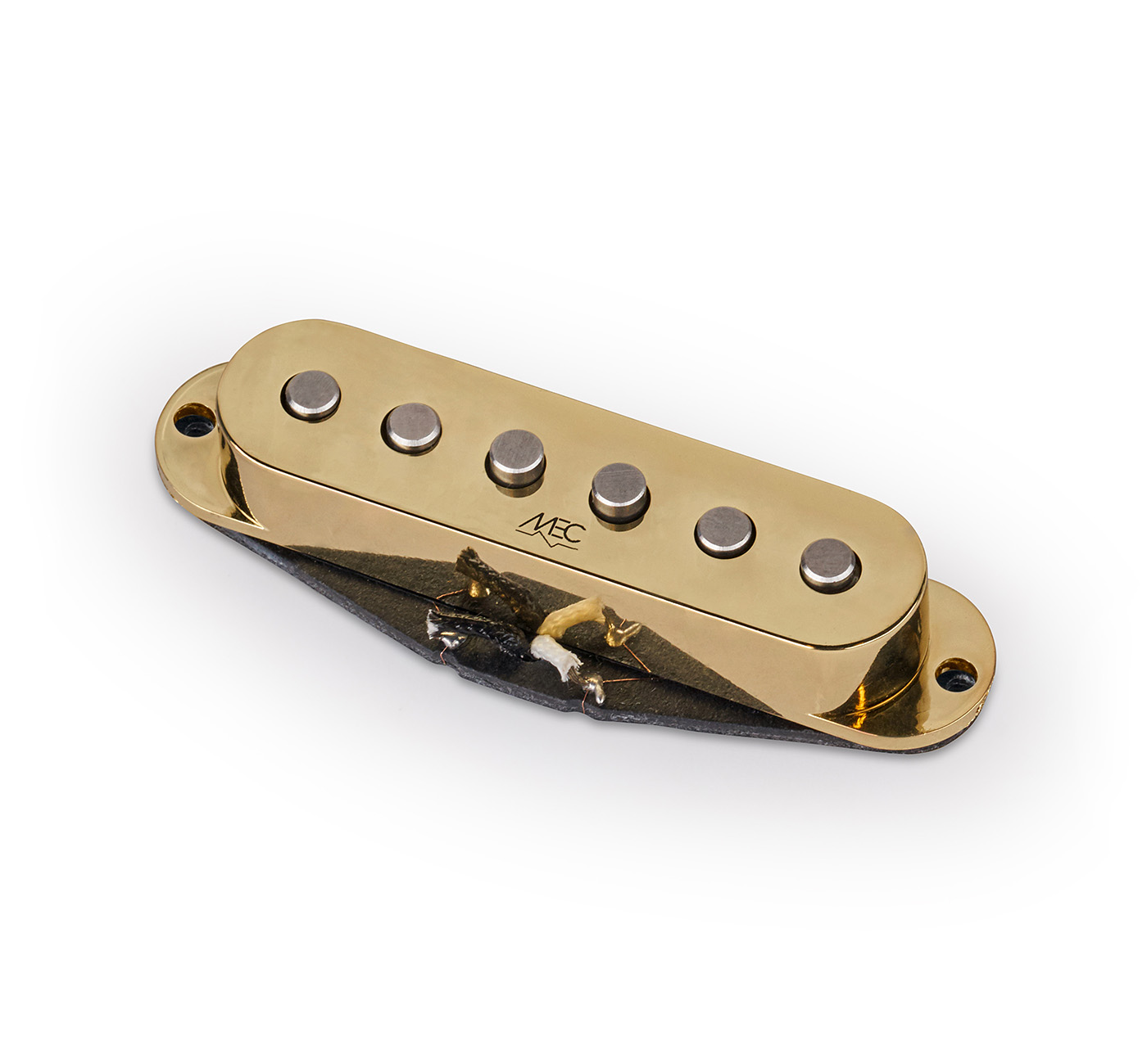 MEC Classic Alnico II Single Coil Guitar Pickup, Middle, RW/RP - Gold Cover
