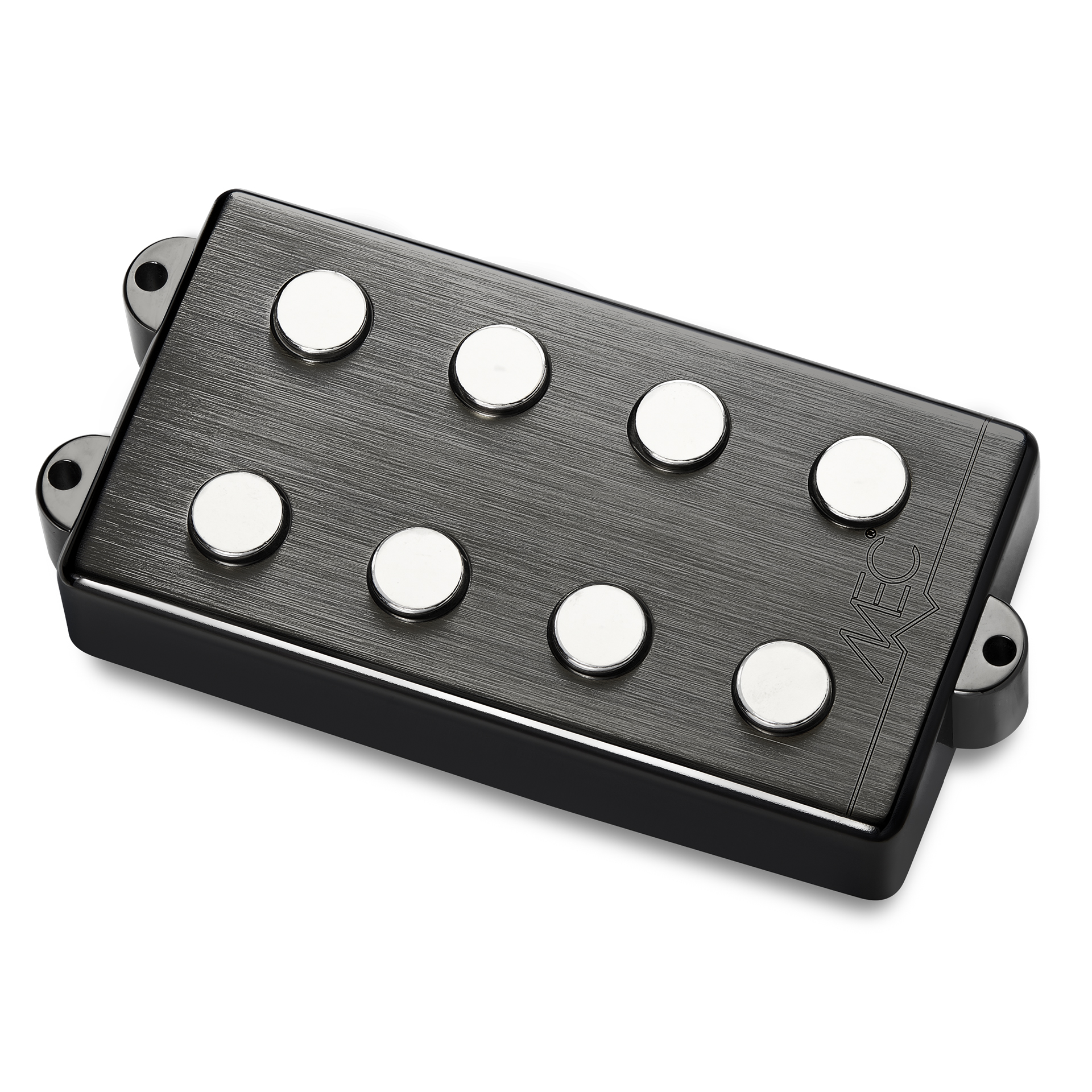 MEC Passive MM-Style Bass Pickup, Metal Cover, 4-String - Brushed Black Chrome