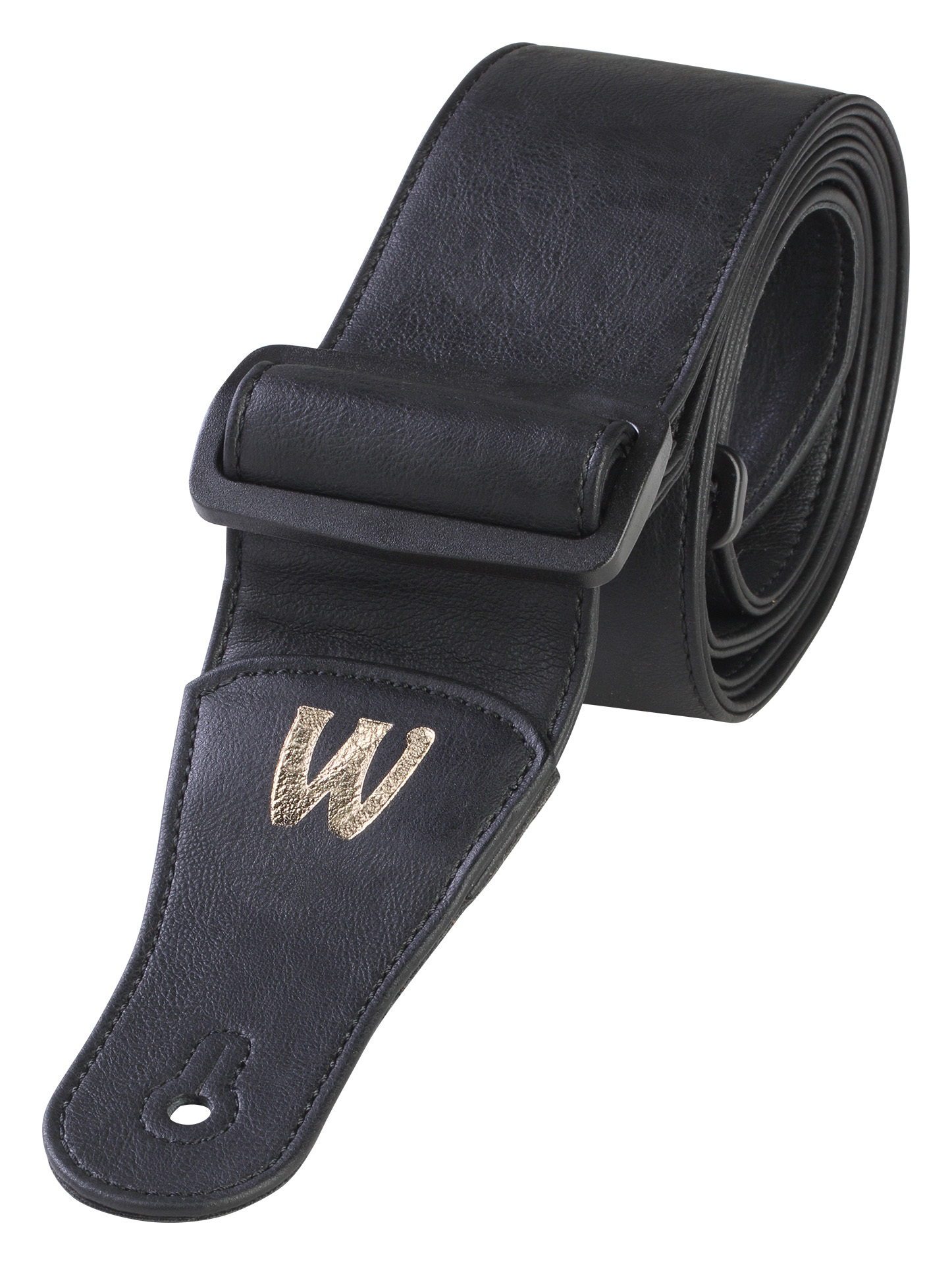 Warwick Synthetic Leather Bass Strap - Black, Gold Embossing