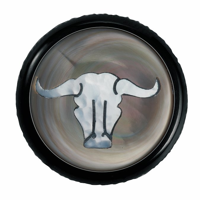 Framus & Warwick - Potentiometer Dome Knob, Bull Skull, Inlay - Black